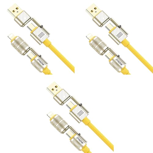Verilux® 240W USB C Cable 4 in 1 Fast Charging 1.5m Silicone Multi Charging Zinc Alloy Metal Connectors Design Universal for Phone Tablet 3PCS Verilux® 240W USB C Cable 4 in 1 Fast Charging 1.5m Silicone Multi Charging Zinc Alloy Metal Connectors Design Universal for Phone Tablet 3PCS